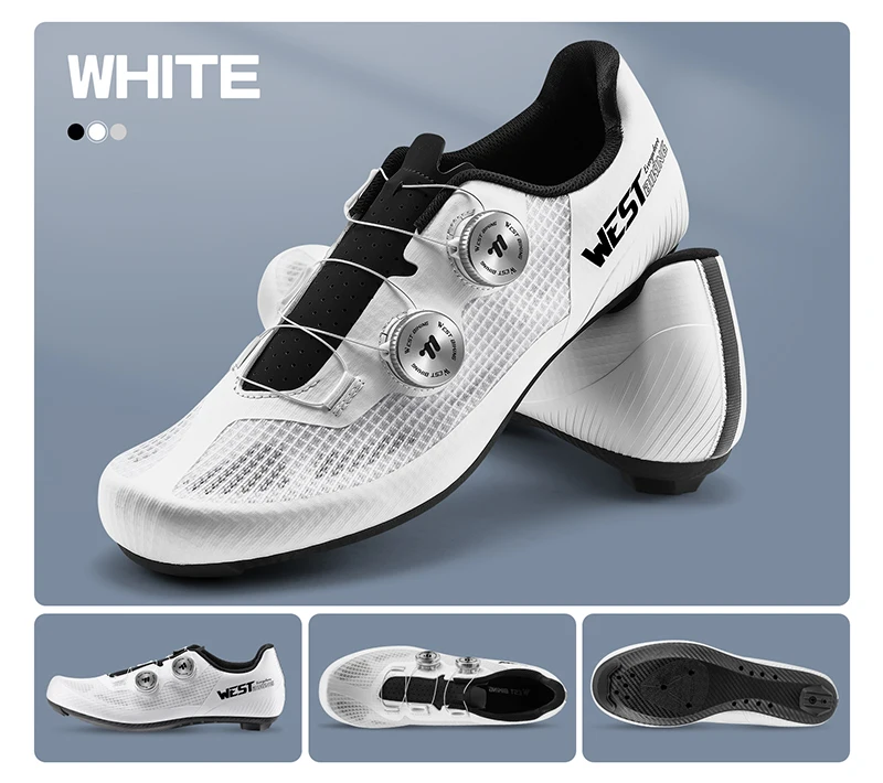 WEST BIKING Herren-Rennradschuhe mit Carbonfaser-Sohle, Dual-Dial-Renn-Sneaker, leichte, atmungsaktive Fahrradschuhe für SPD SL – Detail 19