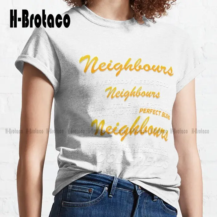 Lyric Sheet Design [Neighbs] Classic T-Shirt White Shirts For Men Outdoor Simple Vintag Casual T Shirts Xs-5Xl Custom Gift