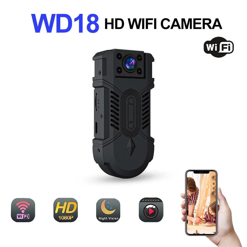 2022 Best Selling WD18 WD16 1080P Portable Body Camera with Night Vision Mini Camera With Back Clip For Sport Camera