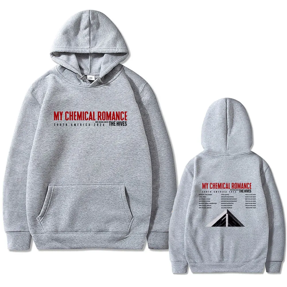 

My Chemical Romance South America 2026 Tour Hoodie Men Women Gothic Punk Band Oversized Streetwear Male Casual Fleece Hoodies