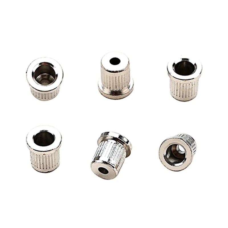 6 Pcs Guitar String Mounting Buckle Through Body Ferrules Bushings Durable R66E