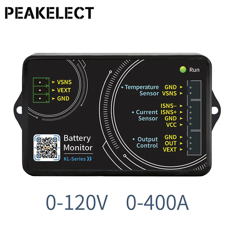 Peakelect KL140F High-precision Bluetooth Coulomb Counter Lithium Battery Car Capacity Detector for Motorhome 400A 120V