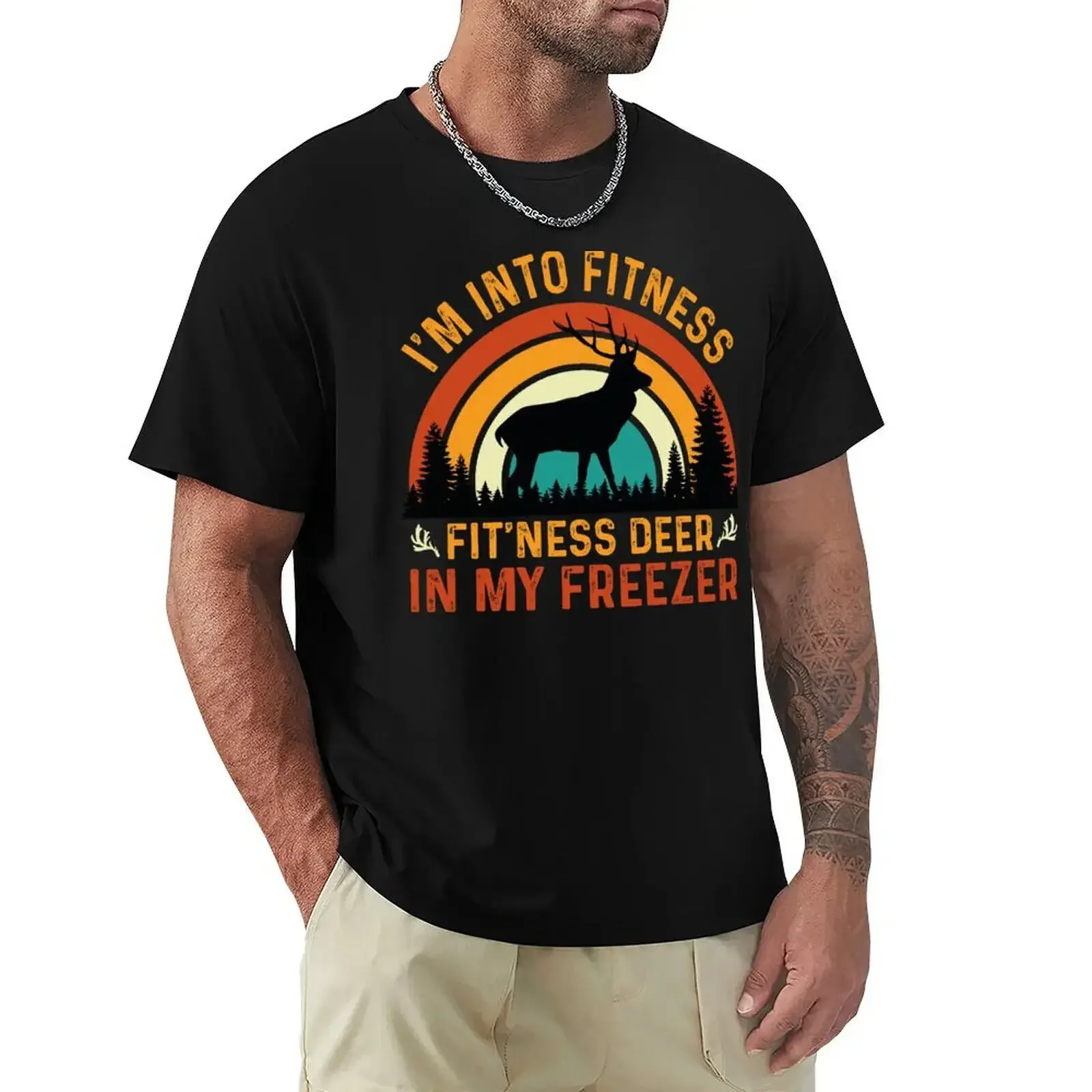 Funny I'M Into Fitness Fit'Ness Deer In My Freezer T Shirt Cute Clothes Vin