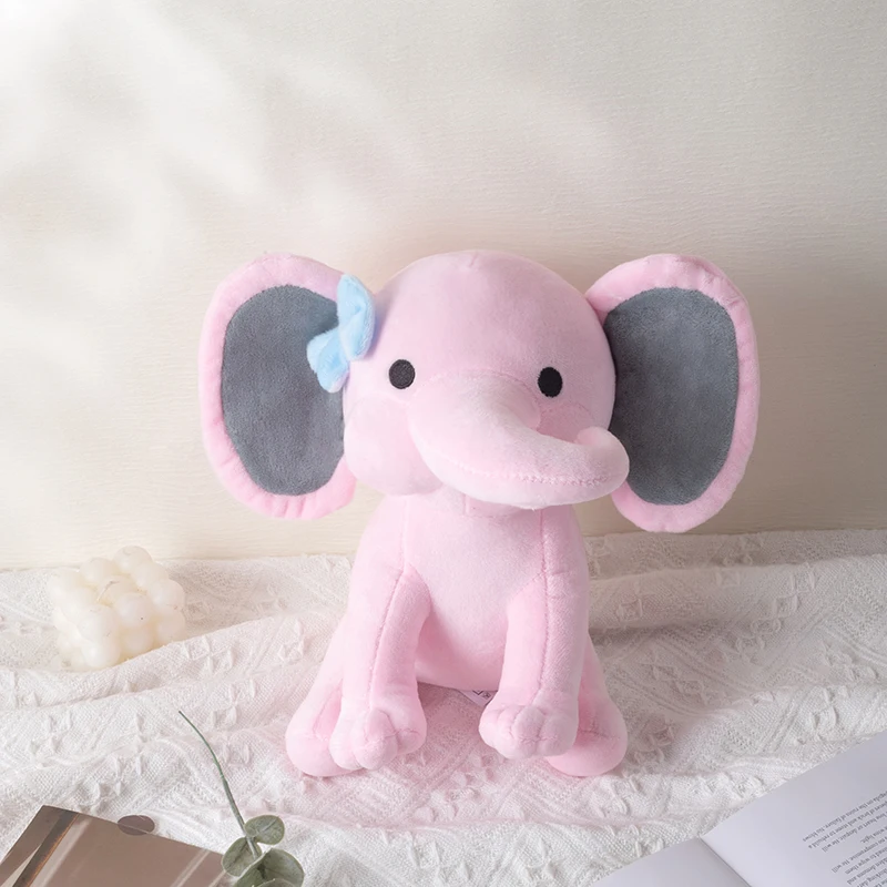 25cm/9.84in Zachte Pluche Olifant Knuffeldier - Schattig Pluizig Kleurrijk Pluche Speelgoed (Meerdere Kleuren: Roze/Blauw/Paars/Regenboog) - Id