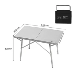 Shine Trip Outdoor Camping Folding Table Portable Stainless Steel Picnic Table Camping Leisure Barbecue High Temperature Resista