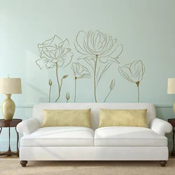 Plant Poppy Flower Pattern Wall Sticker Vinyl Interior Home Decoration for Living Room Bedroom Floral Decal Mural Removable G140