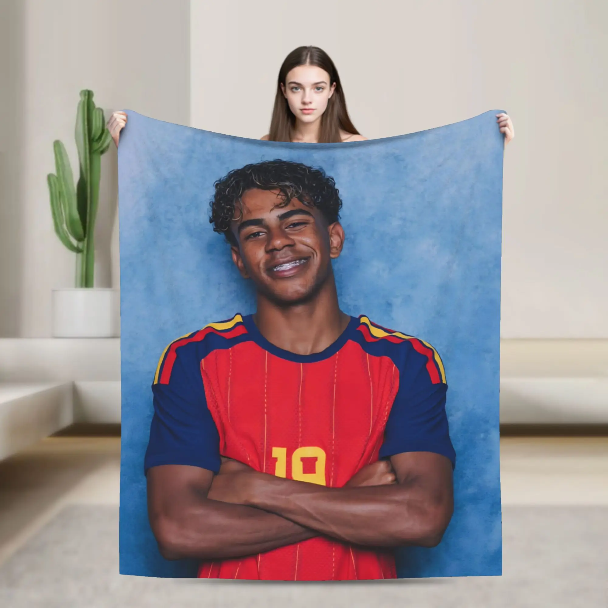 Football L-Lamine Yamal Spain Blanket Flannel Textile Decor  Portable Warm Throw Blankets for Home Office Bedspreads