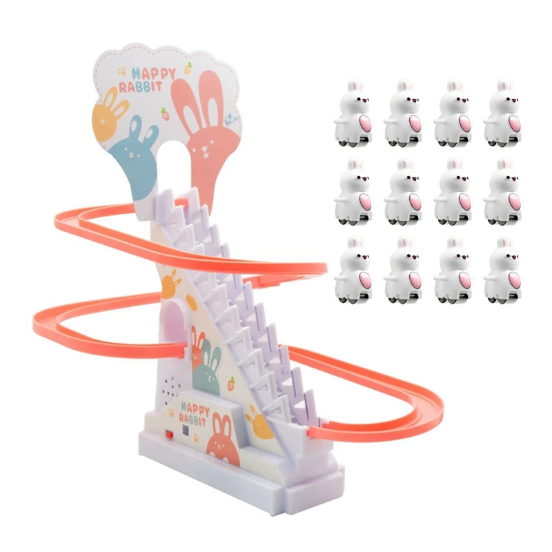 Macey Bunny Climbing Stairs Track, toboggan automatique, jouet pour enfants