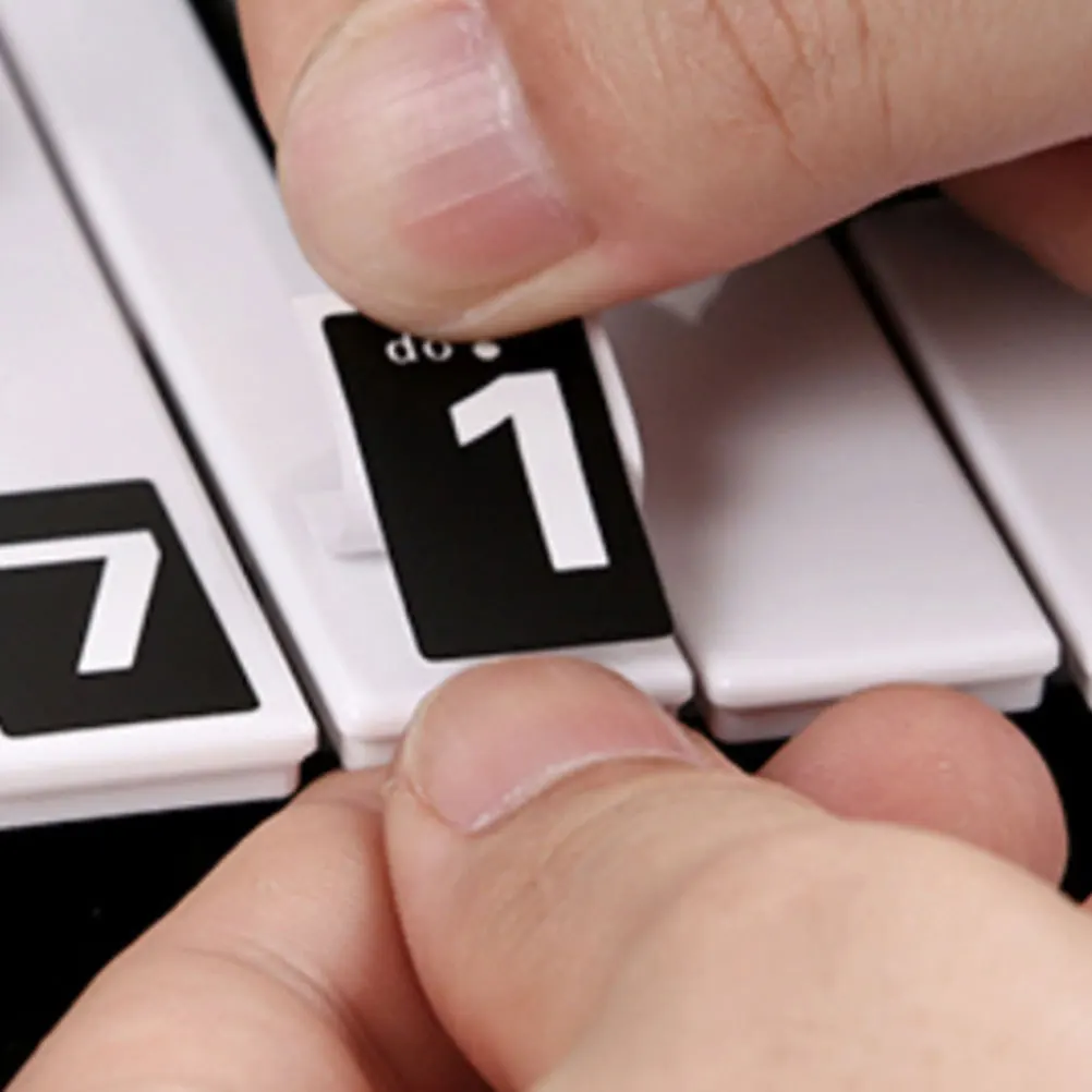 

4Pcs Melodica Stickers Black Keyboard Patches for Practice Pitch Identification Beginner Friendly Clear Non-Fading Notes Compact