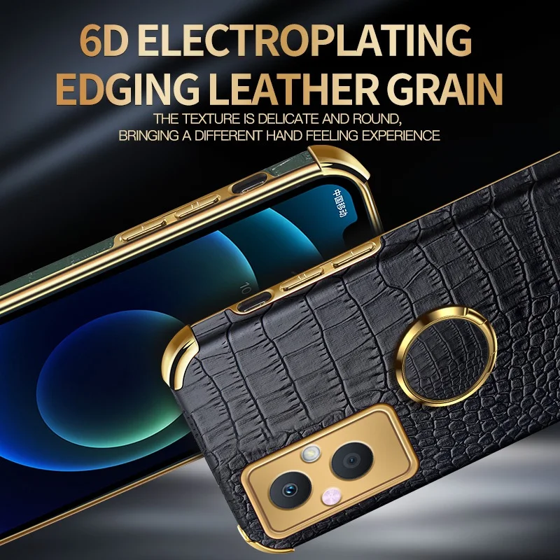 Luxury PU Leather Phone Case For OPPO Reno 7 4G 8 Lite 8 Pro Plus 7Z 8Z 5G A17 A57 A77 A36 A76 A96 Ring Holder Silicone Cover