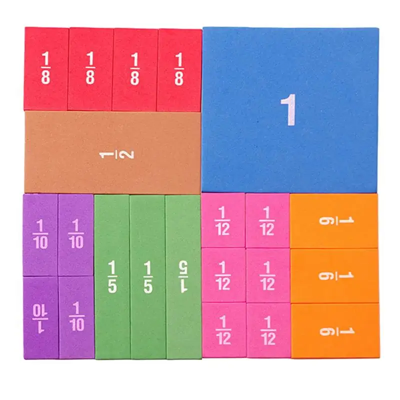 

Math Fraction Tiles Square EVA Teaching Toy For Students Fraction Count Children Educational Toys For Maths Early Learning For