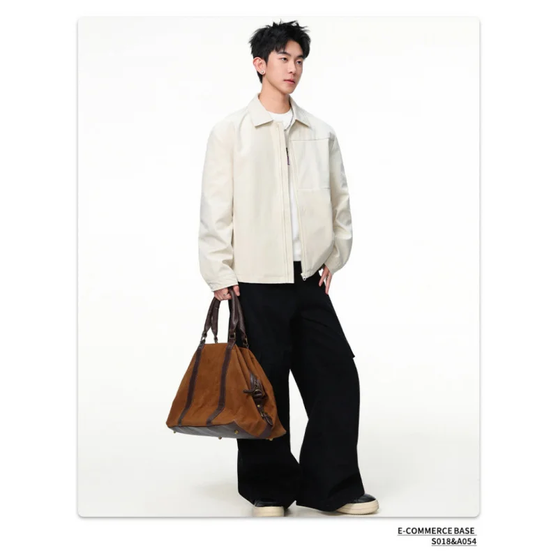 GIOIOMen's Jacket，2025Spring and Autumn New Style Turn-down Collar Simple Loose Casual Men's Jacket，Men's Clothing