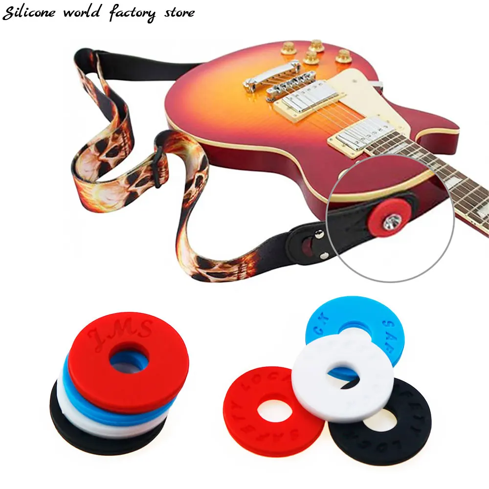 Silicone World 1PC Guitar Strap Buckle Non-slip Silicone Gasket Electric Guitar Bass Wooden Guitar Strap Buckle Accessories