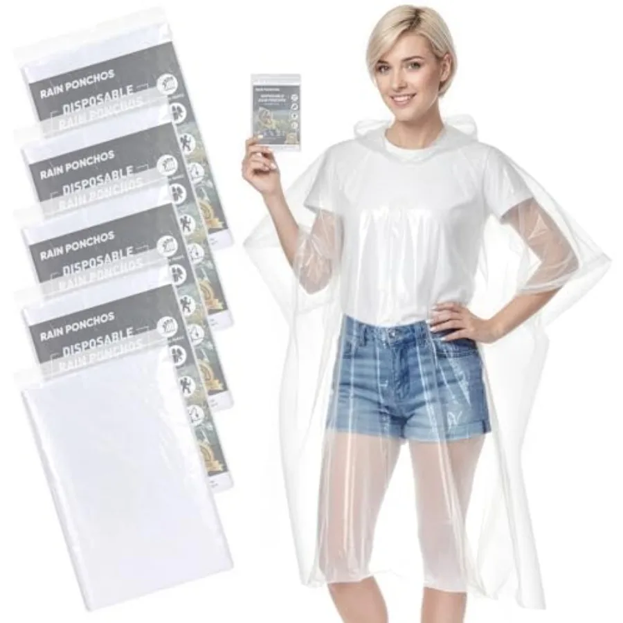 

APEXUP Disposable Rain Ponchos for Adults 5PK/10PK/50PK Emergency Rain Poncho for Camping Hiking Travelling