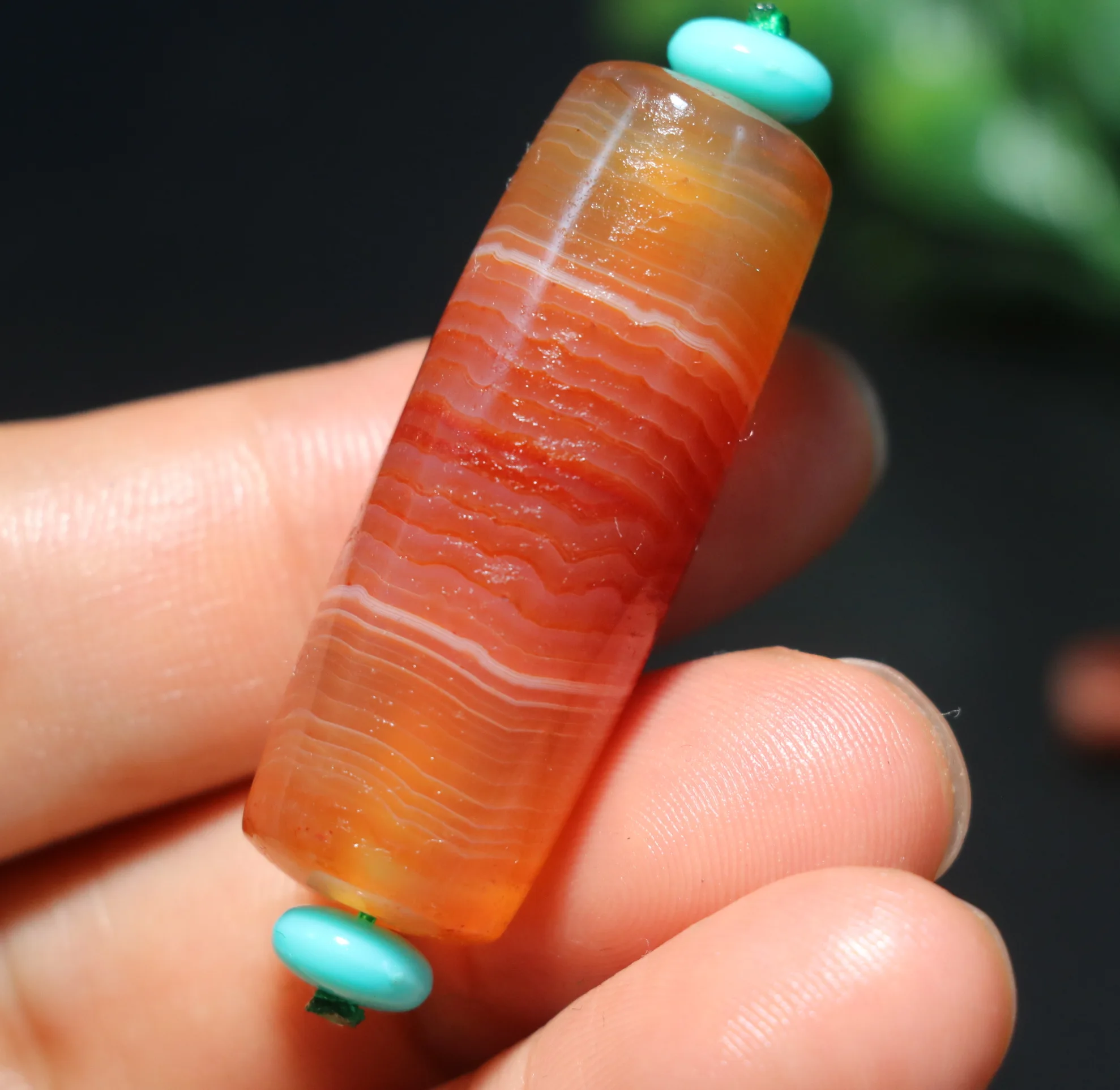 

A Power Energy Tibetan Old Agate Red Color Full Natural Silkworm lines Rich Symbol dZi Bead Amulet Top Quality BGD0924A76