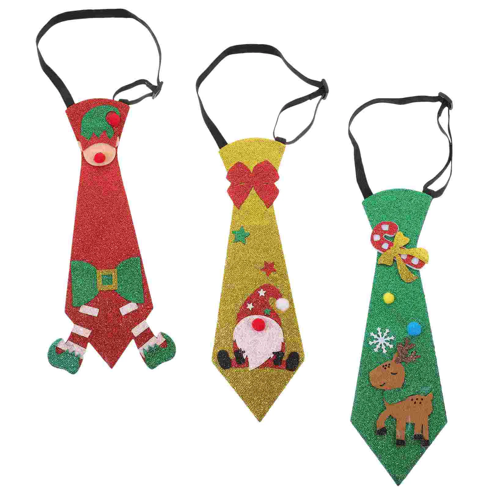 3 Pcs Felt Christmas Tie Party Decoration Decorate Funny Ties for Men Decorations