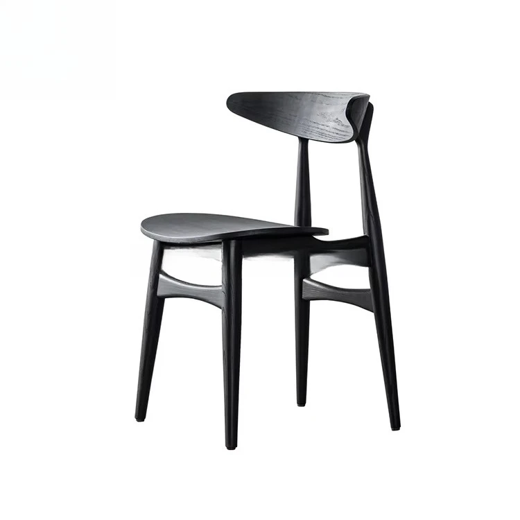 # Hersteller Moderner Massivholz Leder-Polsterstuhl für Café Hotel Esszimmer Natürlicher Holz-Restaurantstuhl