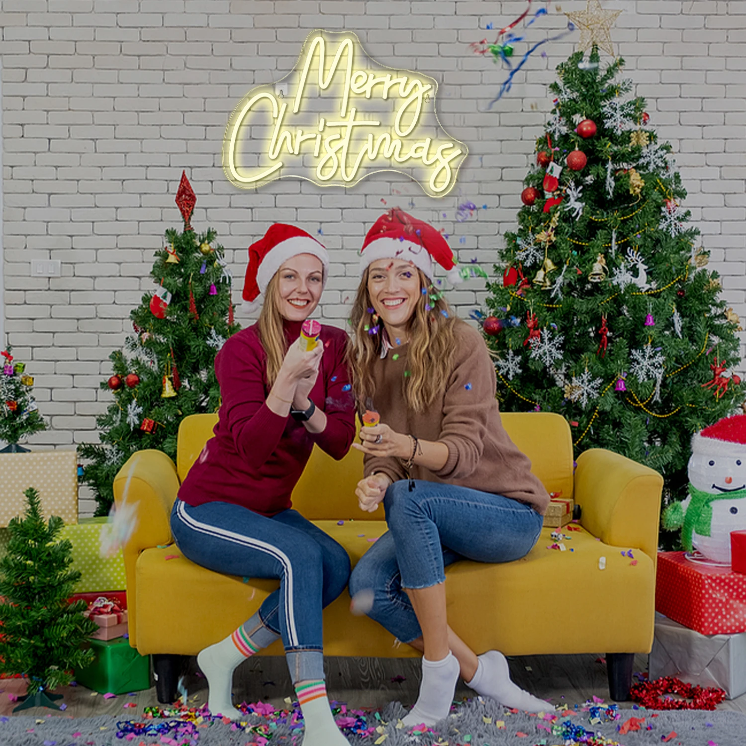 Merry Christmas Neon Sign For Wall Decor Led Light Up Sign Dimmable Room Decoration For Home Room Bar Shop Christmas Art Sign