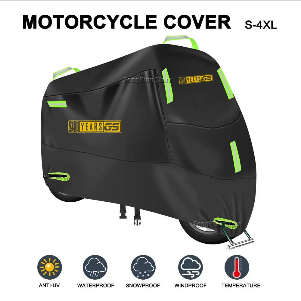 Motorcycle Cover Waterproof Outdoor Scooter UV Protector Rain Cover For BMW R18 R9T R12 RnineT S1000RR S1000XR 40 Years GS