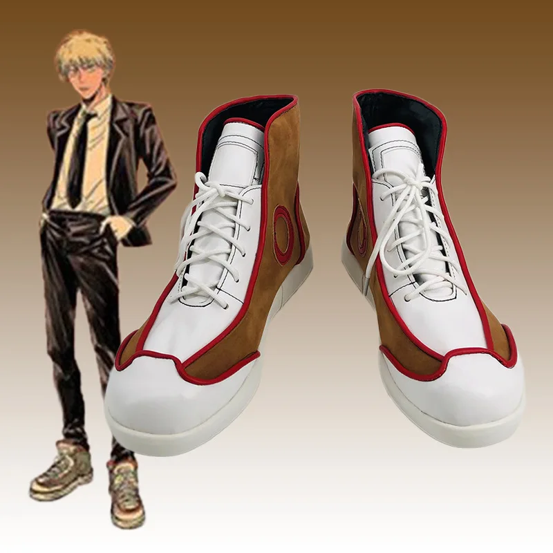 รองเท้าคอสเพลย์อะนิเมะ Chainsaw ผู้ชาย denji รองเท้าผ้าใบสีน้ำตาลรองเท้าพร็อพชุดคอสเพลย์ผู้หญิงเดนจิสำหรับอุปกรณ์ปาร์ตี้ฮาโลวีน