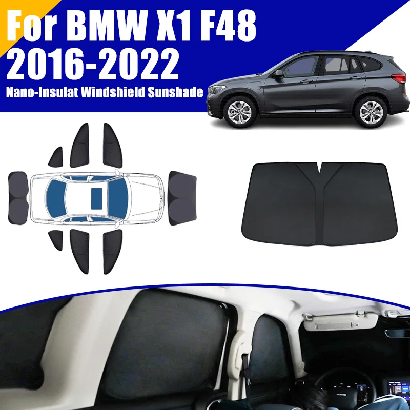 

Full Coverage Sunshade For BMW X1 F48 2016-2022 2017 2018 2019 Car Accessories Auto Windows Visor Privacy Cover Black Foldable