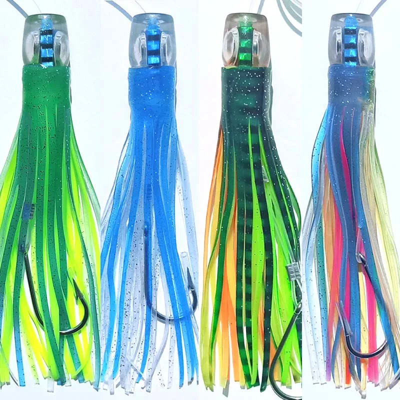 1pc 16cm47g/20cm90g Octopus Squid Skirt Bait With Hook Trolling Lure Bait Big Game Drag Fishing Marlin Tuna Pesca Hard Bait