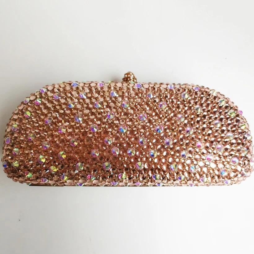Silver Little Full Crystal Evening Clutch Diamond Top-Handle High-End Women Rhinestones Handbags Bridal Party Clutches Purses