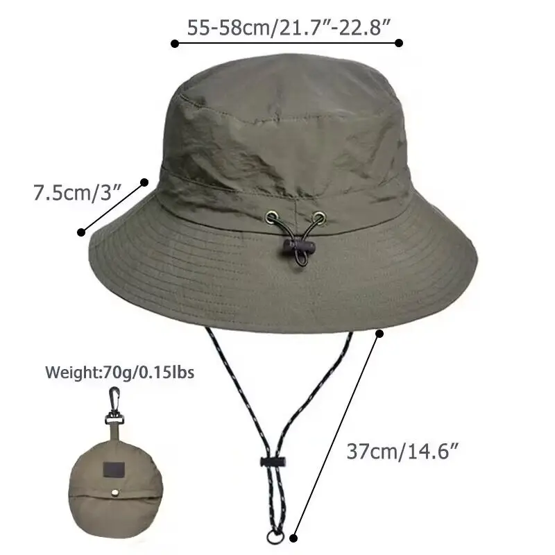 New Fishing Cap Men Women Quick-Drying Folding Fishing Cap Outdoor Bucket Hat Camping Hat Windproof Trekking Hat Beach Hat