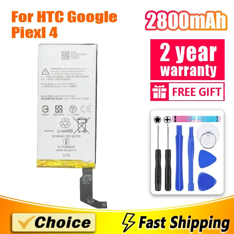 100% Original Battery For Google Pixel XL 3 3XL 3A XL 4 4A 5 5A 5 XL,G020E-B Brand New Replacement Phone Lithium Battery+Tools