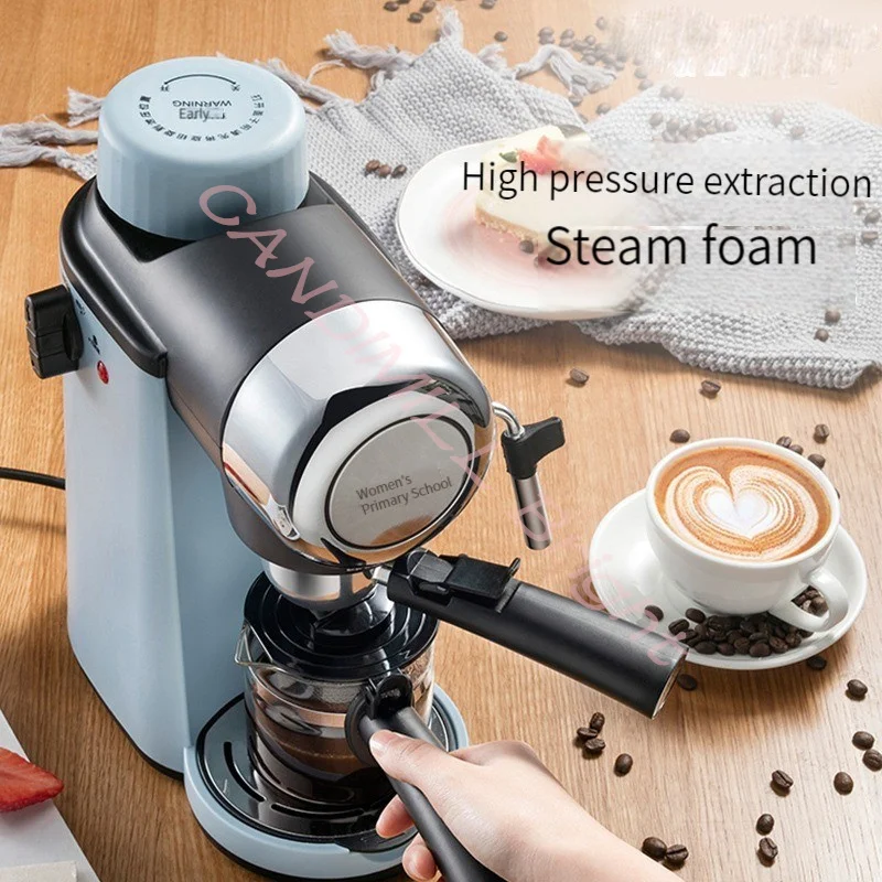 Cafetera italiana automática para el hogar, minicafetera de vapor de alta presión para té con leche, tienda de té con leche