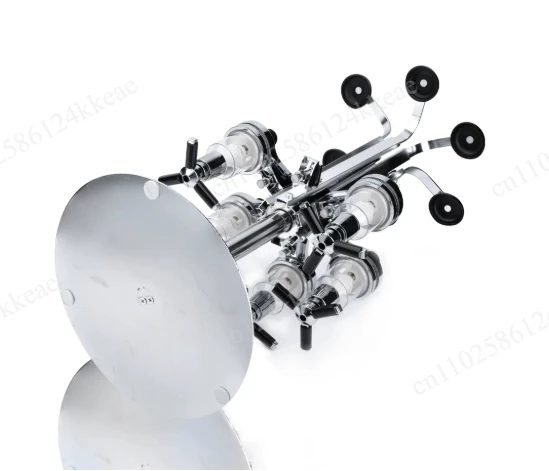 Creative 6-Bottle Rotating Wine Rack  Vertical Countertop Liquor Display Stand with Sturdy Base, Stylish Bar Accessory for Home