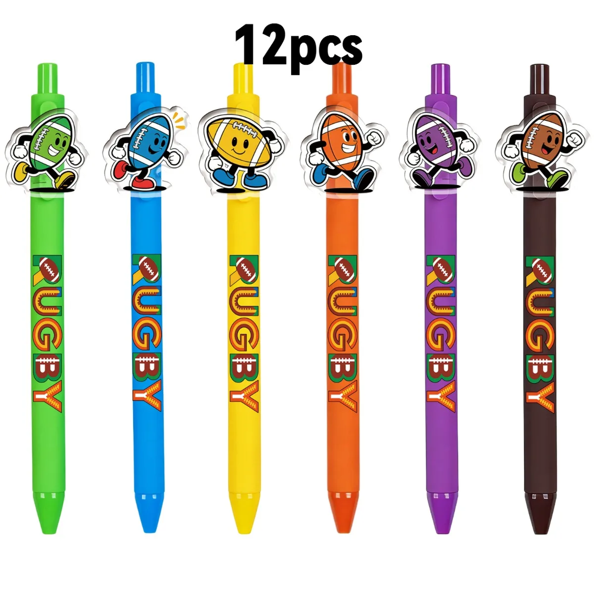 12PCS Rugby Shape Ballpoint Pens Student Writing Pens Creative Stationery Office Supplies Friend Gift Pens