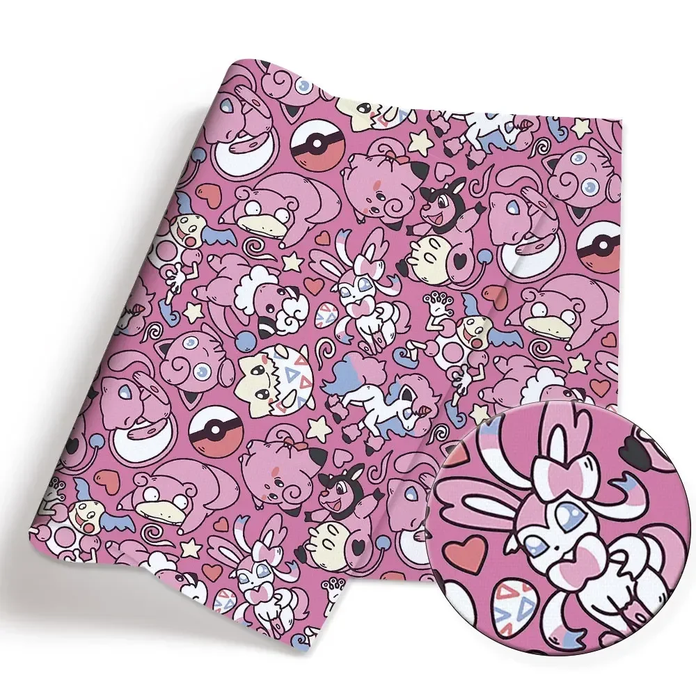 Pokemon Cartoon Fabric140*50cm Handmade Sewing Patchwork Quilting Baby Dress Home Sheet Printed Fabric Fabric Sewing Kids