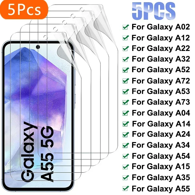 

5Pcs Hydrogel Film for Samsung Galaxy A53 A73 A54 A55 A72 A52 A52S Screen Protector for Samsung A12 A02S A22 A32 A35 A15 A34 5G