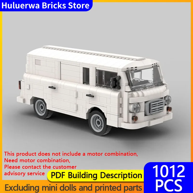 

Модель городской автомобиль MOC, строительные кирпичи B1000, легкий коммерческий автомобиль, белая модульная технология, детские праздничные подарки, сборные игрушки