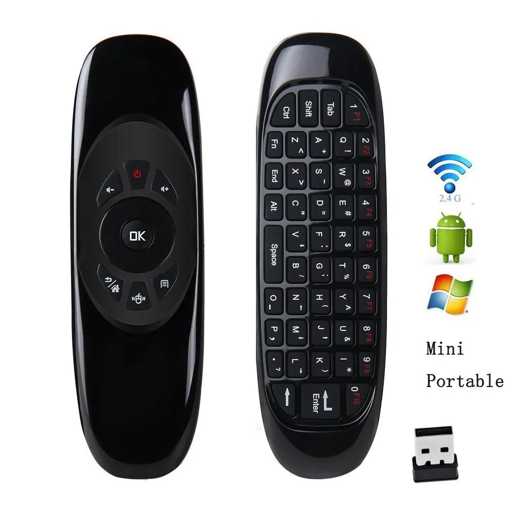 

C120 Fly Air Mouse Беспроводная клавиатура для арабского испанского языка 2,4G Смарт-клавиатура с дистанционным управлением Мышь для Android TV Box