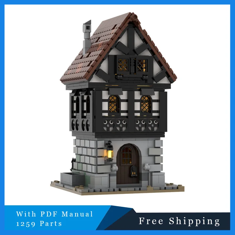 274 قطعة برج النرد الرمادي في القرون الوسطى المناظر الطبيعية بنة العصور الوسطى الحضرية عرض الشارع الطوب نموذج لعب هدايا الاطفال