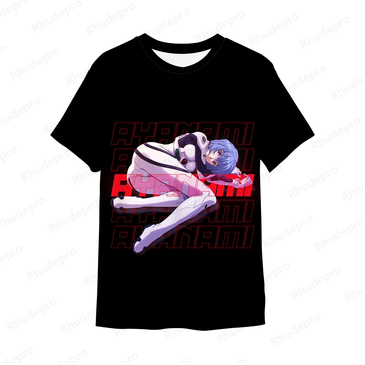 Camiseta de neón Genesis Evangelion para hombre, camisetas cortas de moda, ropa de calle, estilo Harajuku, alta calidad, nuevo