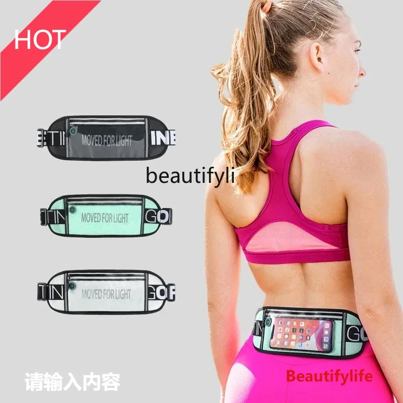 

A49 New touch screen fanny pack outdoor running mobile phone fanny pack women's close-fitting invisible sports multi-function ba