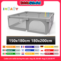 IMBABY Baby Playpen Light Gray Infant Fence 150180&180200 Baby playground Large Baby Safety Fence Baby Space Games Play Park