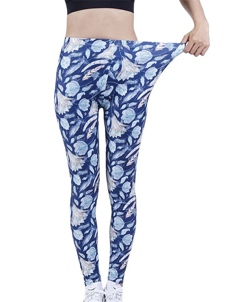 CHSDCSI-Pantalones deportivos de cintura alta para mujer, ropa con estampado floral blanco, para correr, Yoga y gimnasio