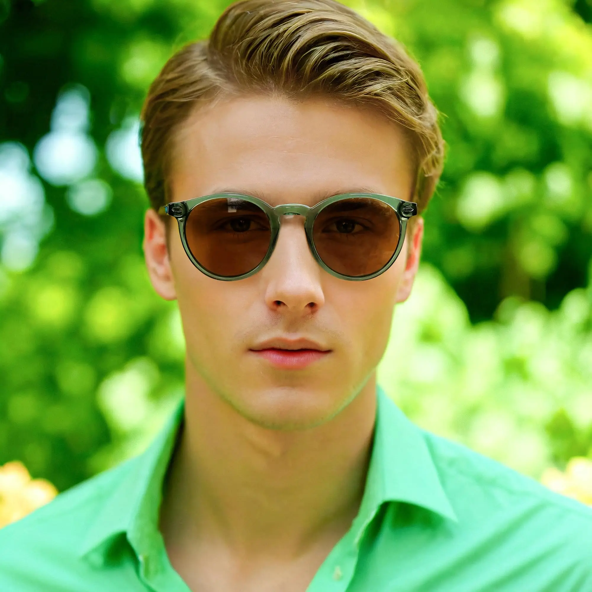 

BLUEMOKY, популярные трендовые поляризационные солнцезащитные очки для мужчин и женщин, аксессуары, круглая небьющаяся оправа TR90, дужка из углеродного волокна, UV400