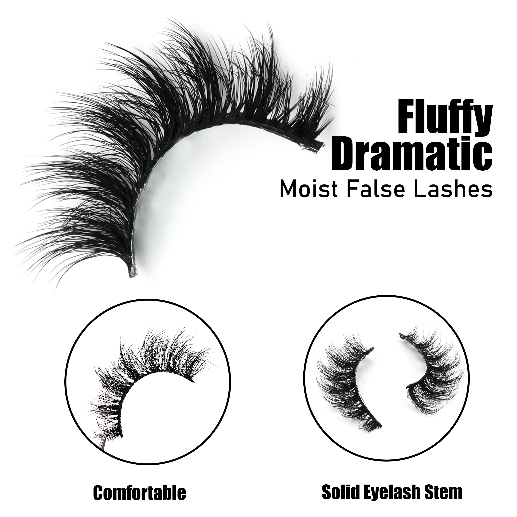 10 Pairs D-Curl Fluffy False Eyelashes, For Daily Makeup Extension, Beginner-Friendly Easy To Apply,Reusable High-Quality Lashes