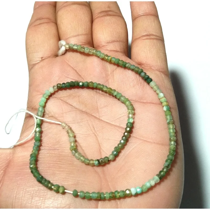 Chrysoprase Rondelle Faceted 3-3.5mm Natural Gemstone Beads 13"Inch 1 Strand