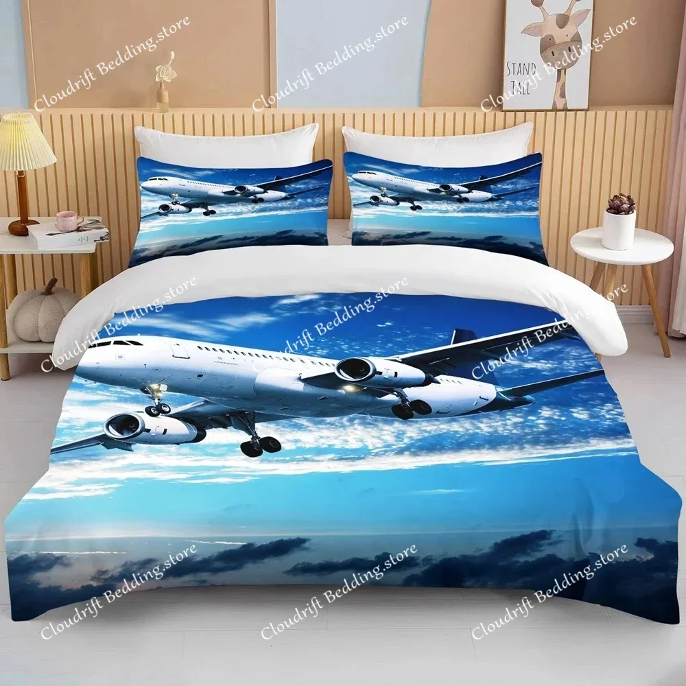 fashion 3D Printed Airplane Plane Bedding Set Cartoon Duvet Covers With Pillowcases Soft Bedclothes Custom Bed Linen Drop Ship02
