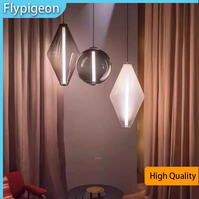Nordic Minimalist LED Pendant Light Modern  Glass Hanging Lamp for Restaurant Cafe Bar Counter Kitchen Island Lighting Fixtures