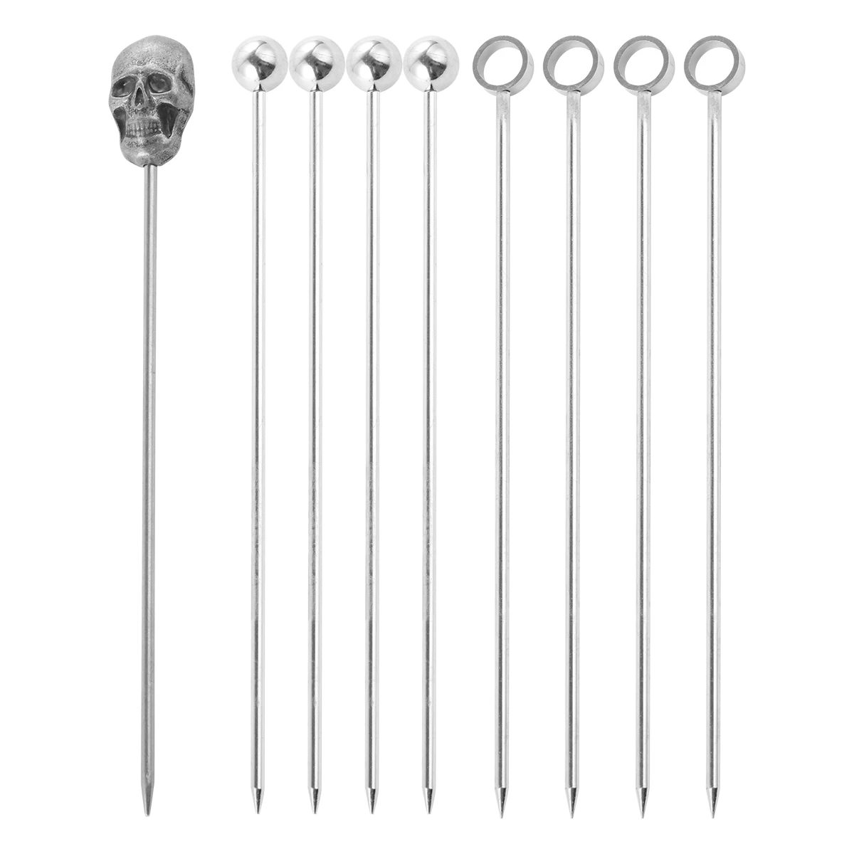 

9pcs Stainless Steel Cocktail Picks Bar Decor Bartending Tool Stirring Sticks Fruit Drinks Environmentally Friendly Safe