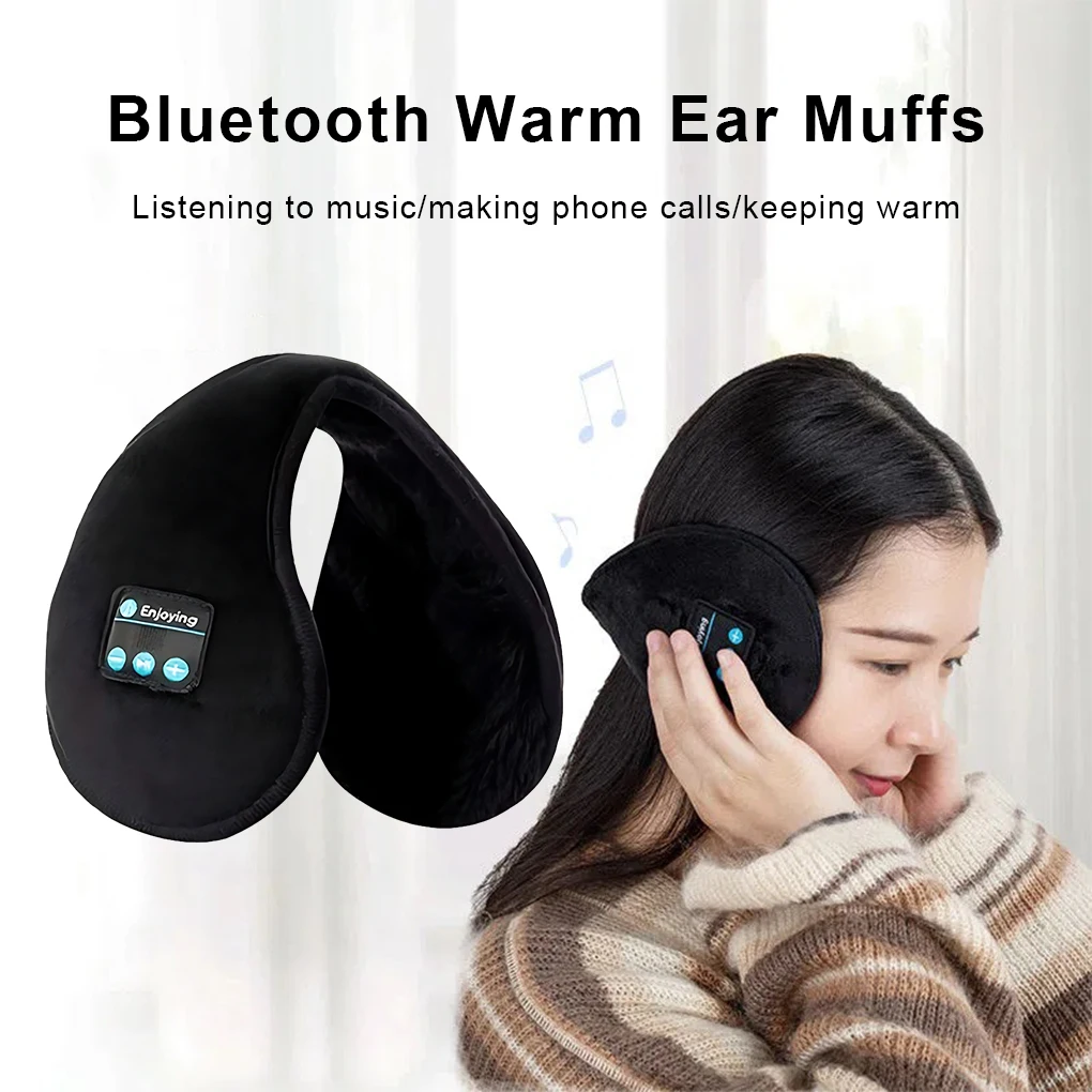 Black Sleek Wireless Headband Headphones Stay Cozy And Connected On Go Winter Bluetooth Earmuffs