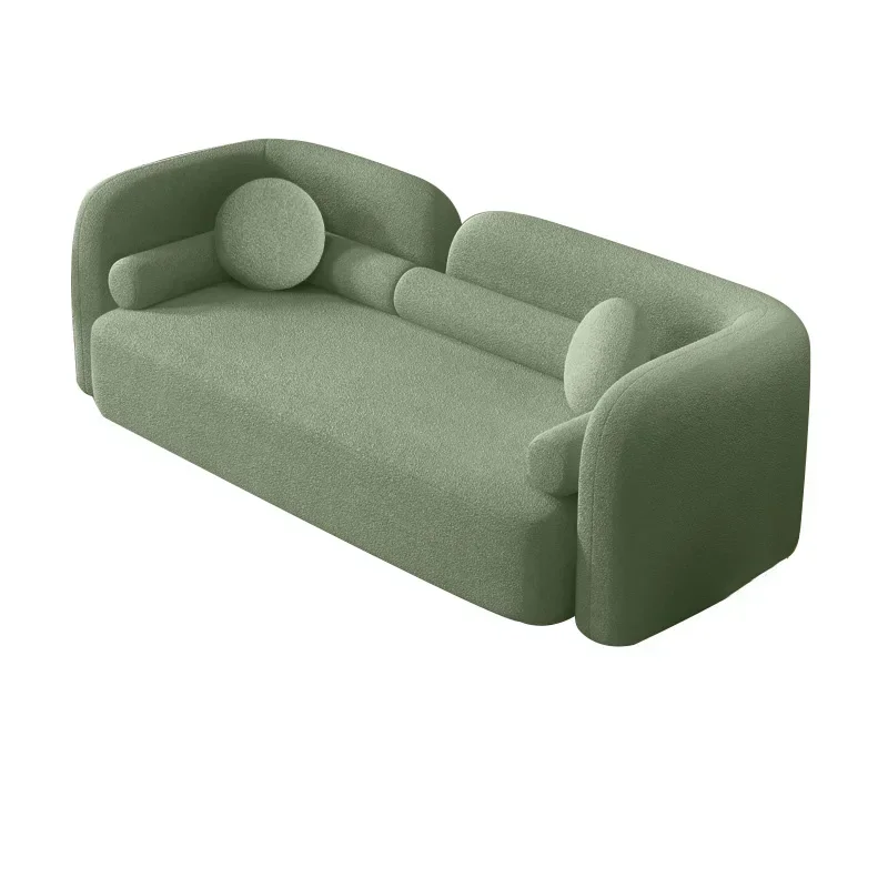 

2026 High Quality Home Furniture Green Nordic Minimalist Couch Lamb Wool Living Room Sofa Luxury 3 Seater