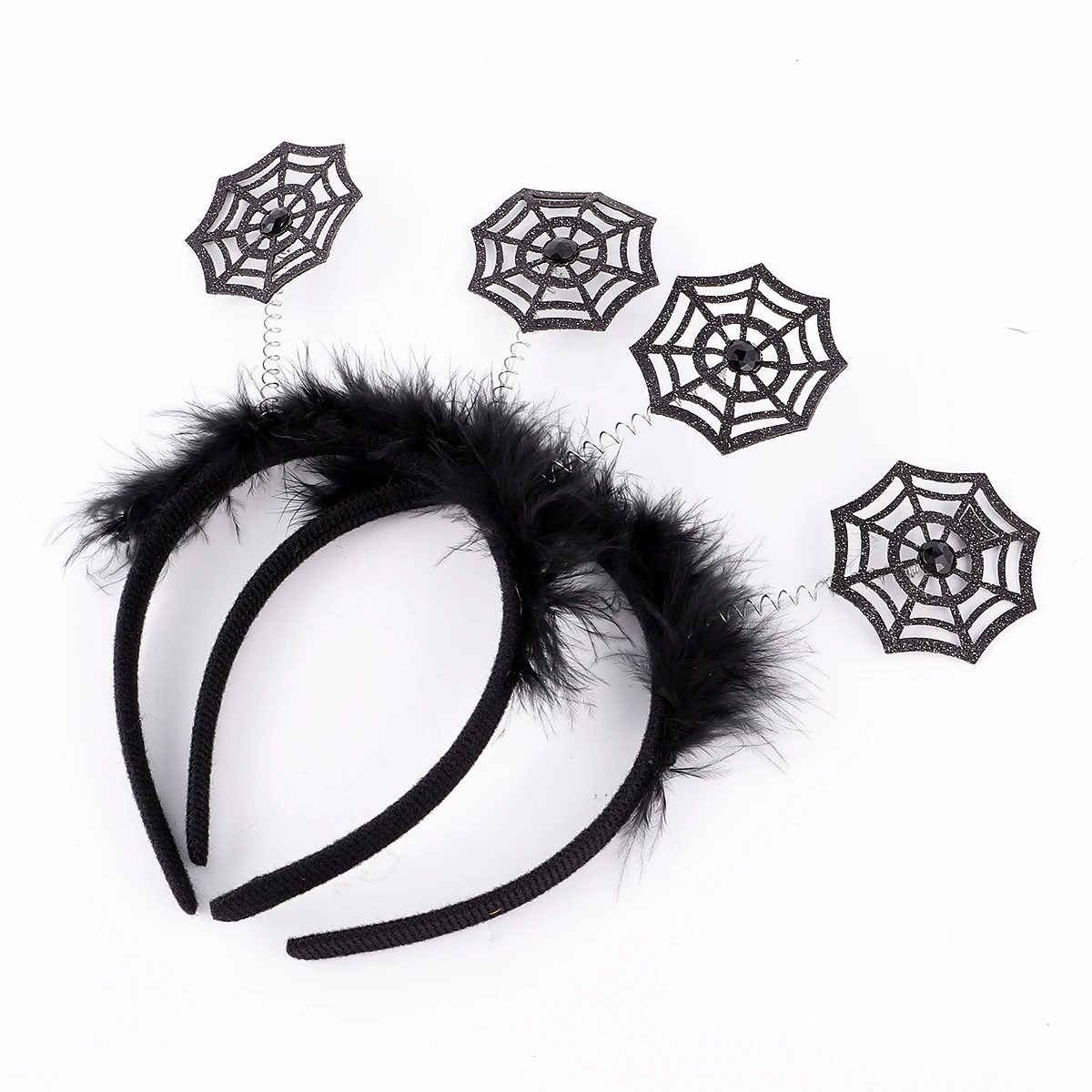 

2Pcs Halloween Spider Web Hair Band Durable Iron Scary Headwrap Party Props Hair Hoops Scary Headband Creative Headwrap